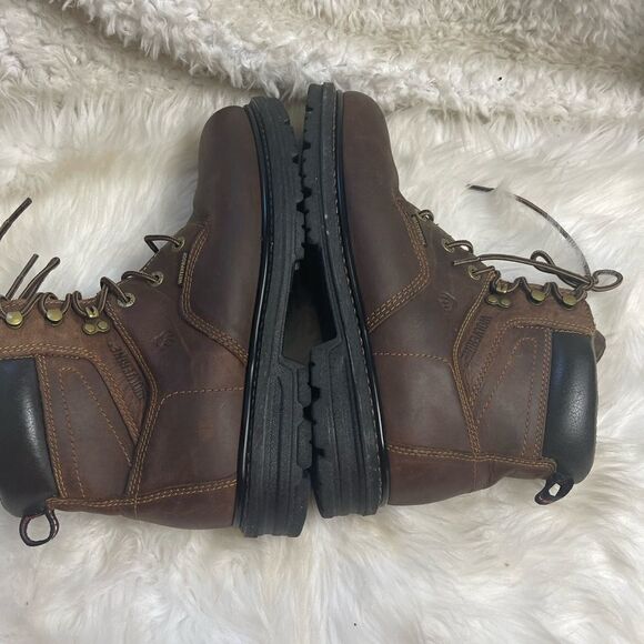 Wolverine Men SZ 12M Leather Brown Boots Work Composite Toe Waterproof  W10104 main image 6